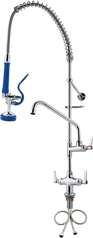 Powerline Pre-Rinse Faucet with 12″ Add-On Faucet P-113-ADF12-B Deck mounted