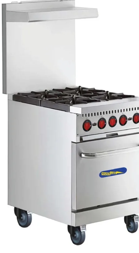 Powerline 4-Burner Gas Range with Standard Oven PBR24-4-A 4 Burner