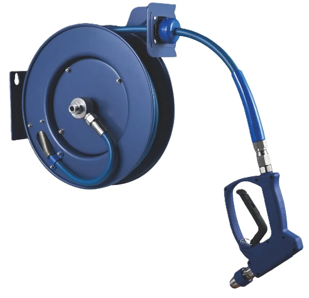 Powerline 商用不锈钢自动卷管器 Epoxy Coated Round Open Hose Reel 10 m Blue PHRO-E2-10