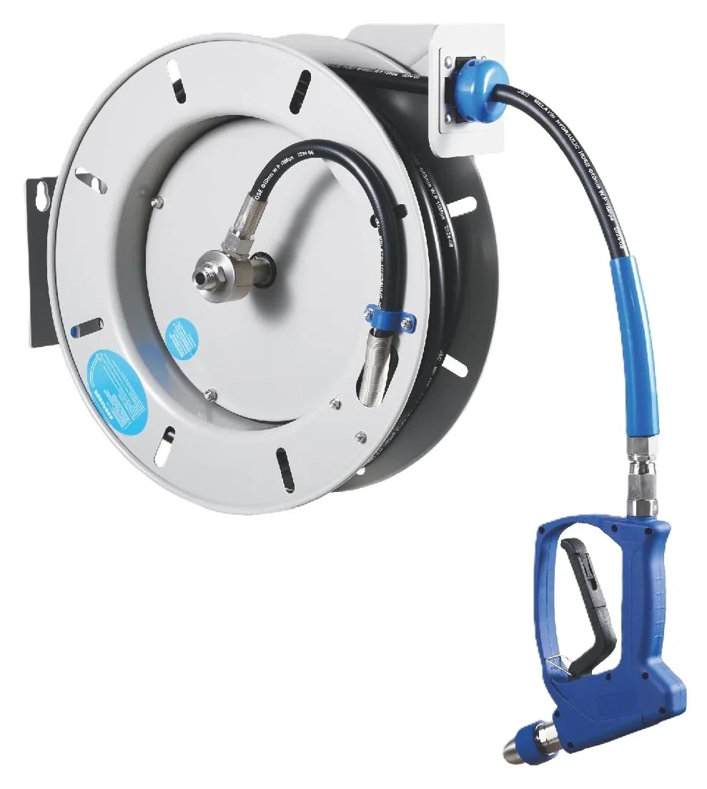 Powerline 商用不锈钢自动卷管器 Epoxy Coated Round Open Hose Reel 10 m Grey PHRO-E3-10