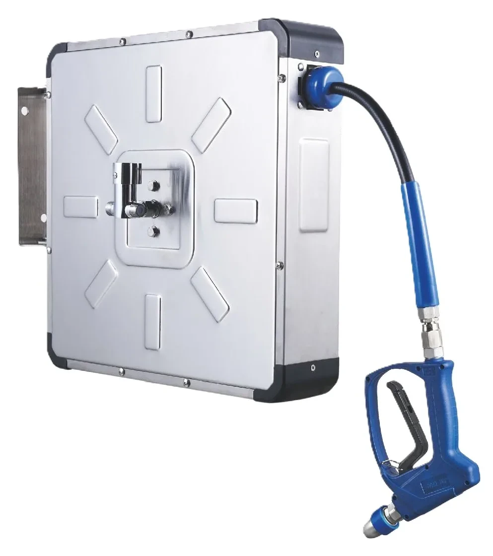 Powerline 商用不锈钢自动卷管器 Stainless Steel Square Enclosed Hose Reel 15 m PHRC-SS-15-Q