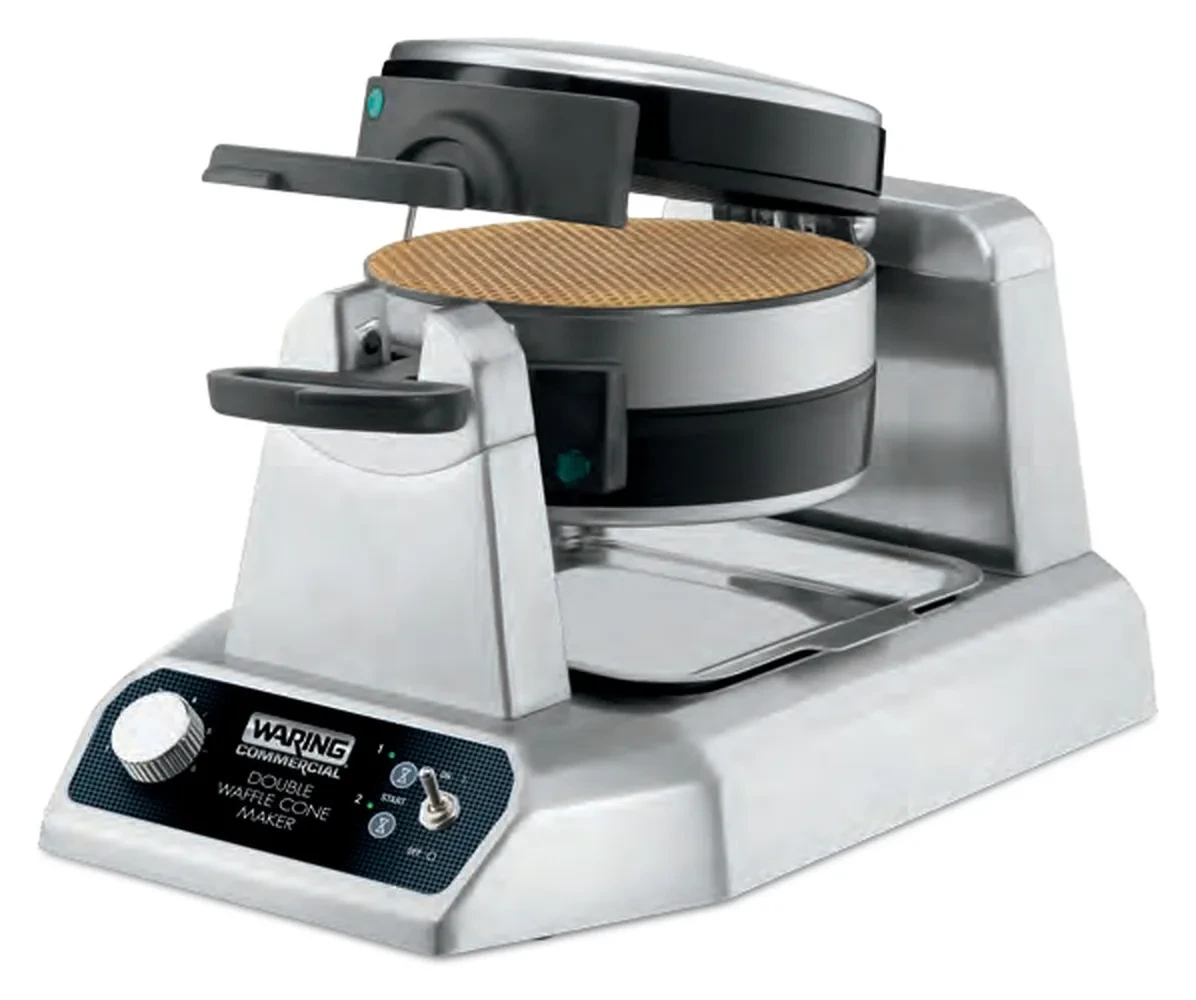 Mesin Wafel Komersial Waring Double Waffle Cone Maker WWCM200E Double (EU F-plug (Schuko))