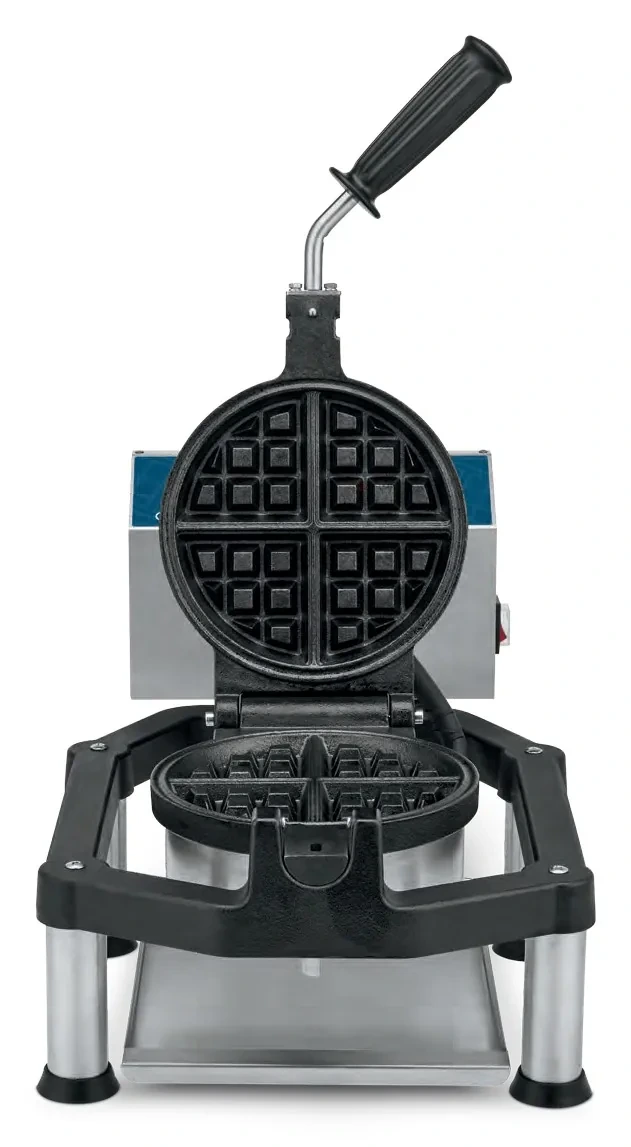 Mesin Wafel Komersial Waring Heavy-Duty Cast-Iron Belgian Waffle Maker WWHD500E 1600 W (EU F-plug (Schuko))