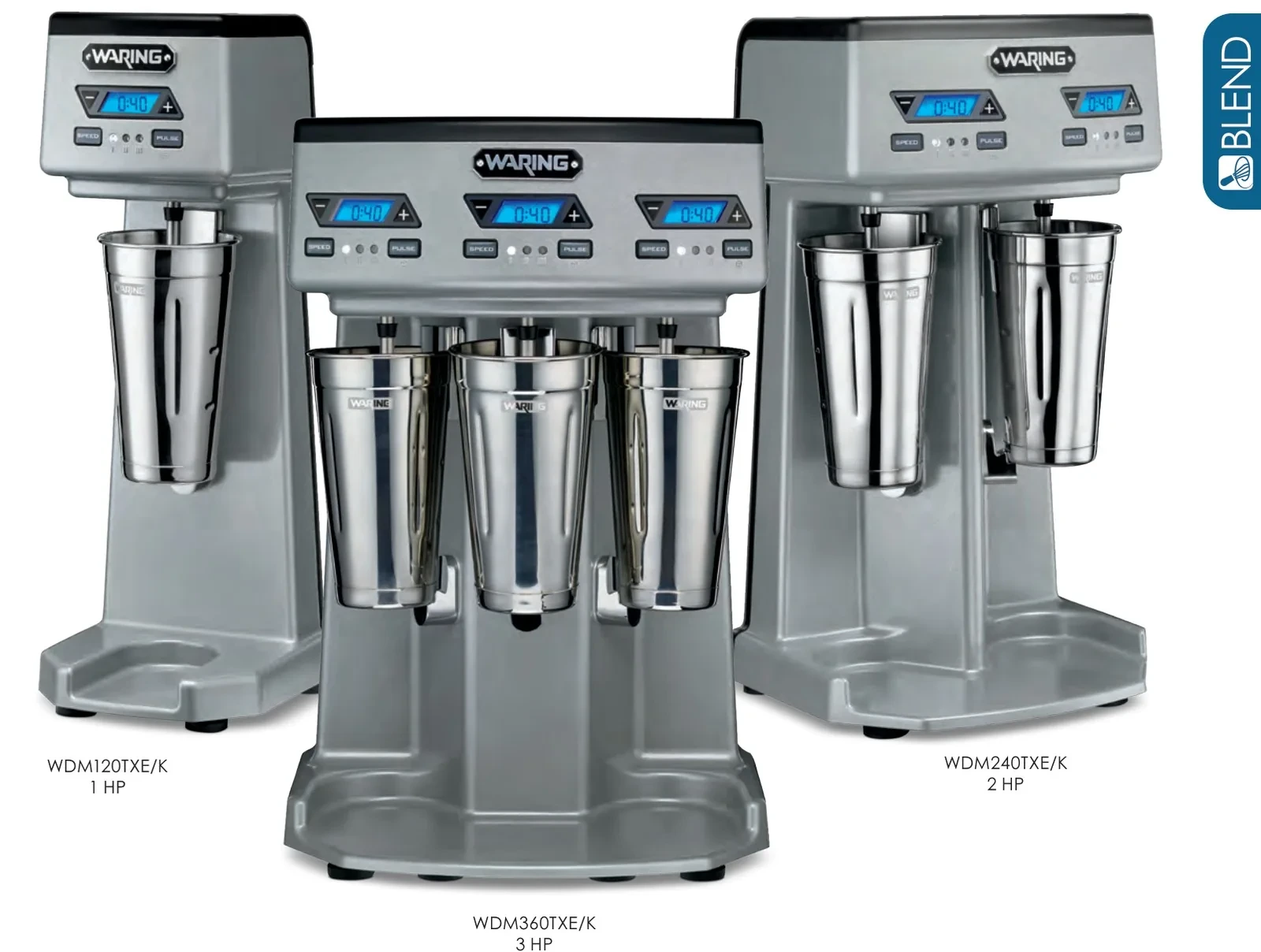 Pengadun Minuman Milkshake Waring Heavy-Duty Single Spindle WDM120TXE 1 HP (EU F-plug (Schuko))